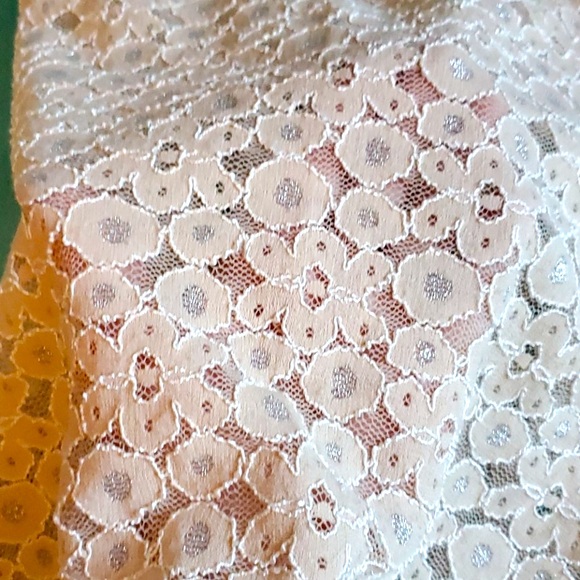 BNWT H.I.P. Cream Beige Sparkly See Through Top Blouse - Picture 2 of 4